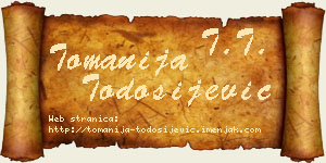 Tomanija Todosijević vizit kartica